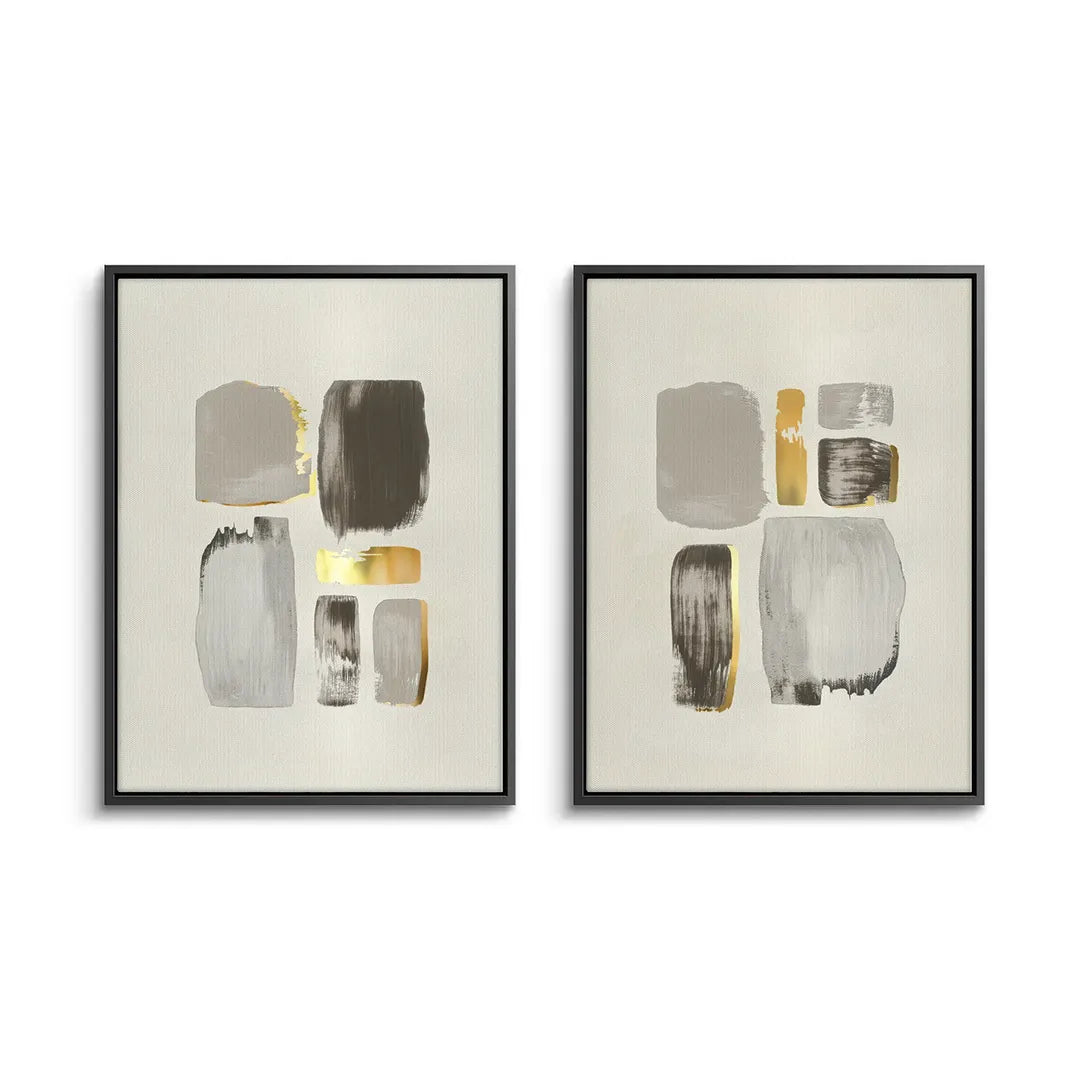 2Abstract Brushstroke Set of 2 - Canvas