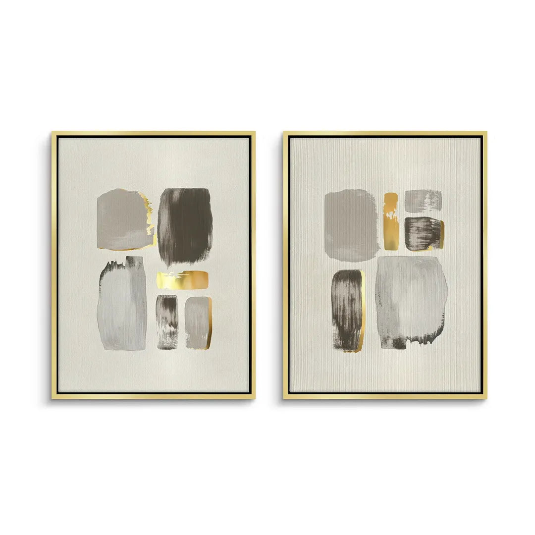 2Abstract Brushstroke Set of 2 - Canvas
