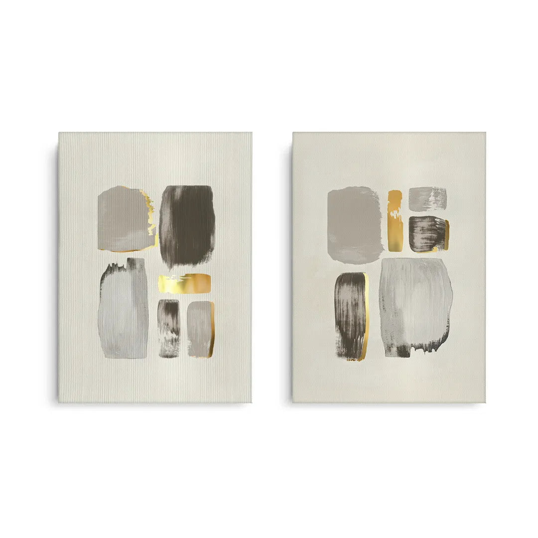 2Abstract Brushstroke Set of 2 - Canvas