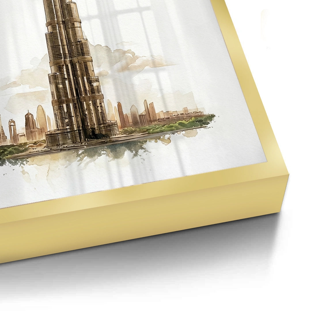 2Abstract Burj Khalifa Sketch - Fine Art