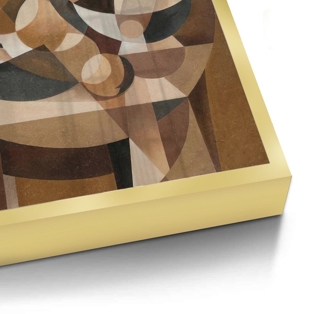 2Abstract Geometric Vase and Fruit - Fine Art