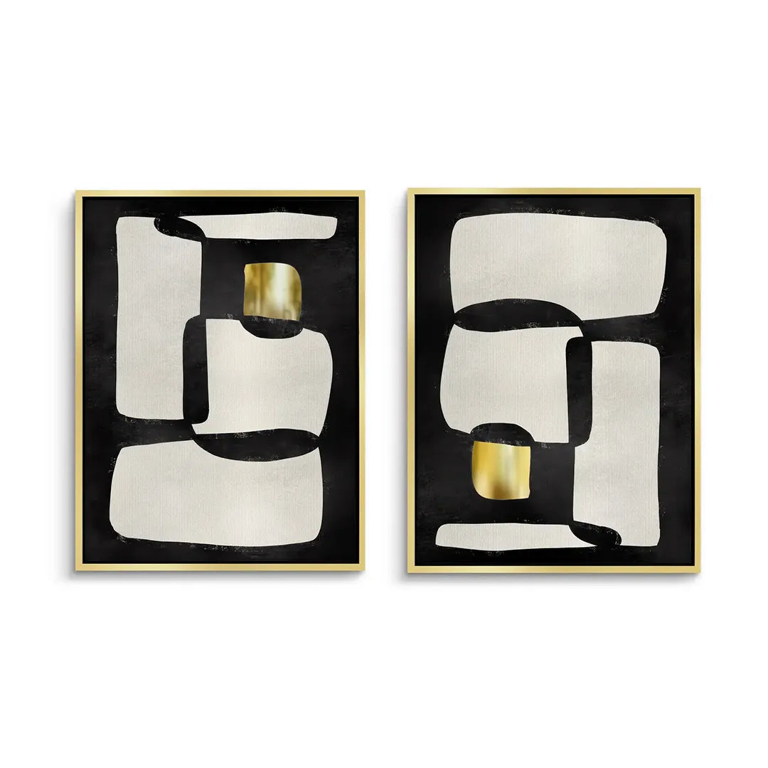 2Abstract Modular Diptych Set of 2 - Canvas