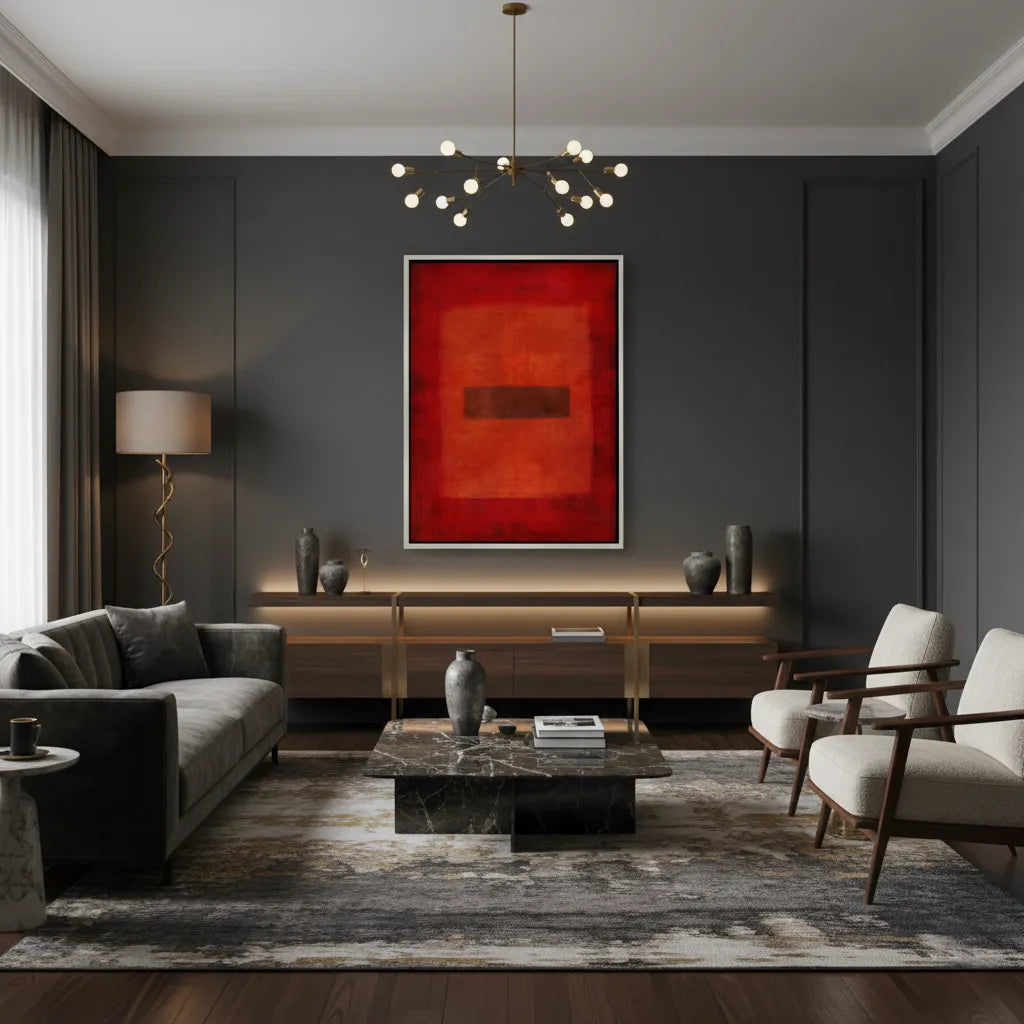 2Abstract Red Color Field  - Canvas