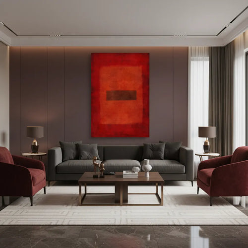 Abstract Red Color Field  - Canvas