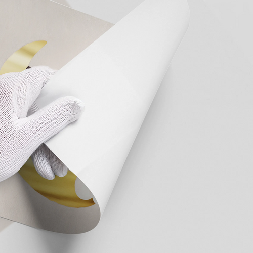 Baby Elephant on Gold Moon - Poster