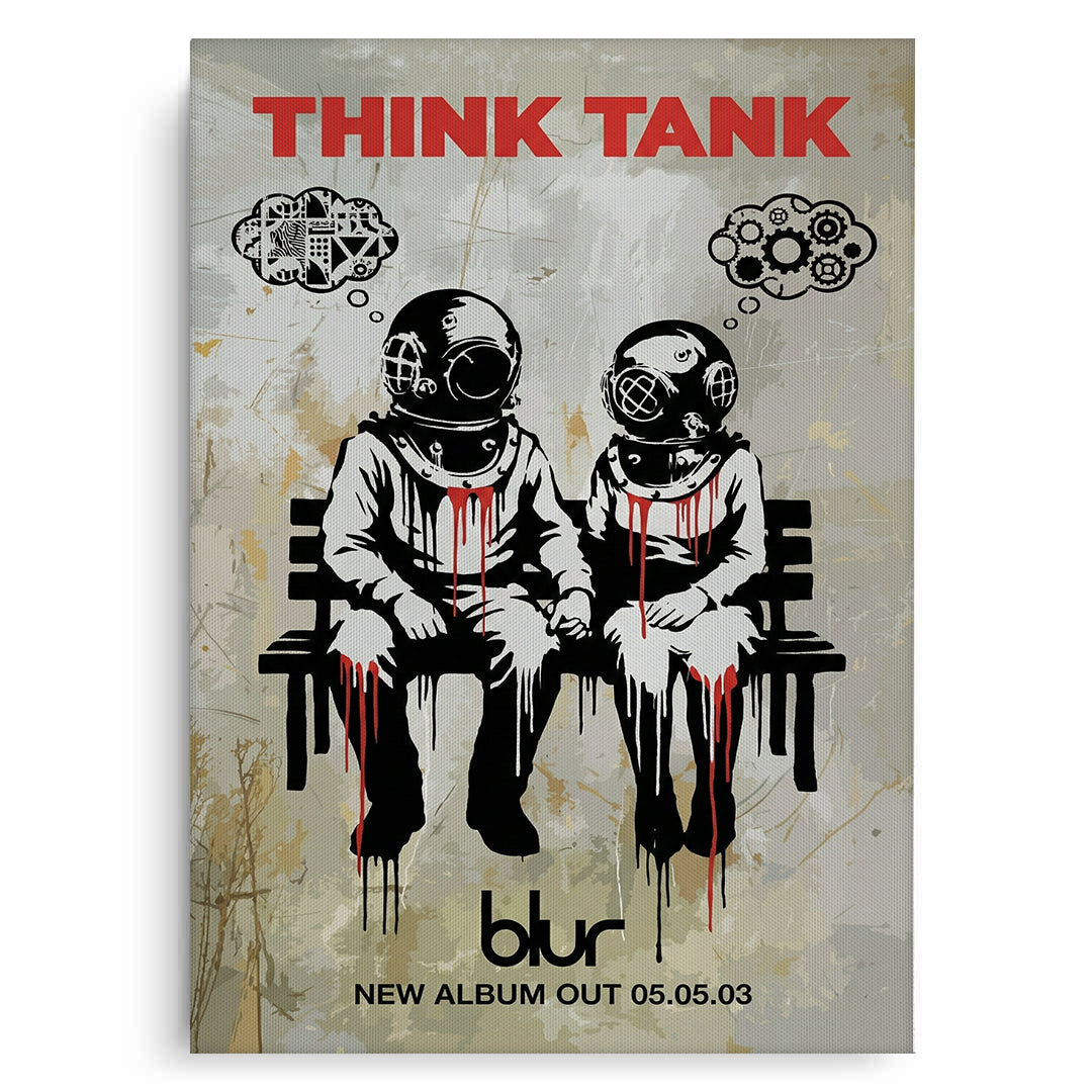Banksy Blur THINKTANKの額装 Banksy Blur Think Tank - Canvas