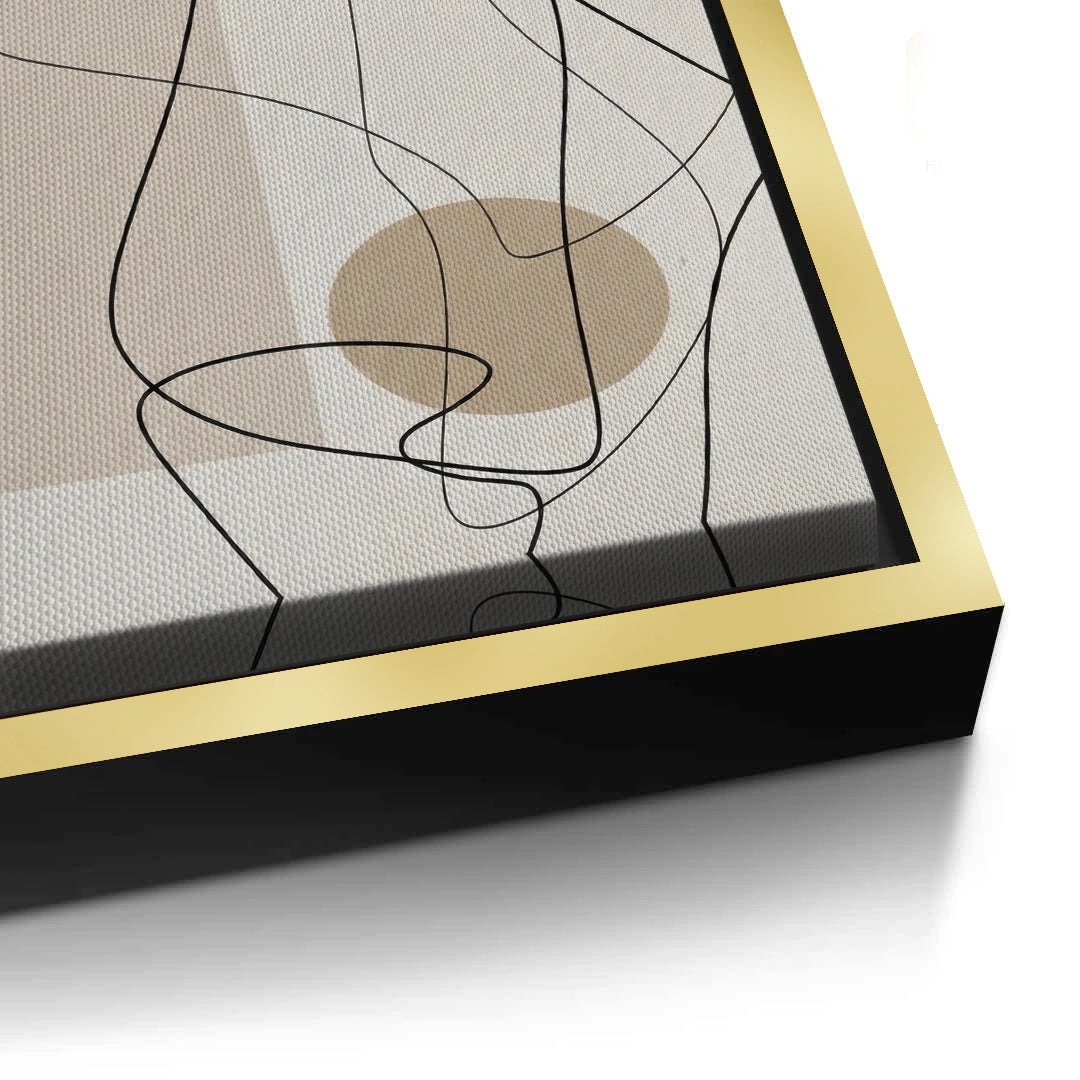 2Beige Geometric - Canvas