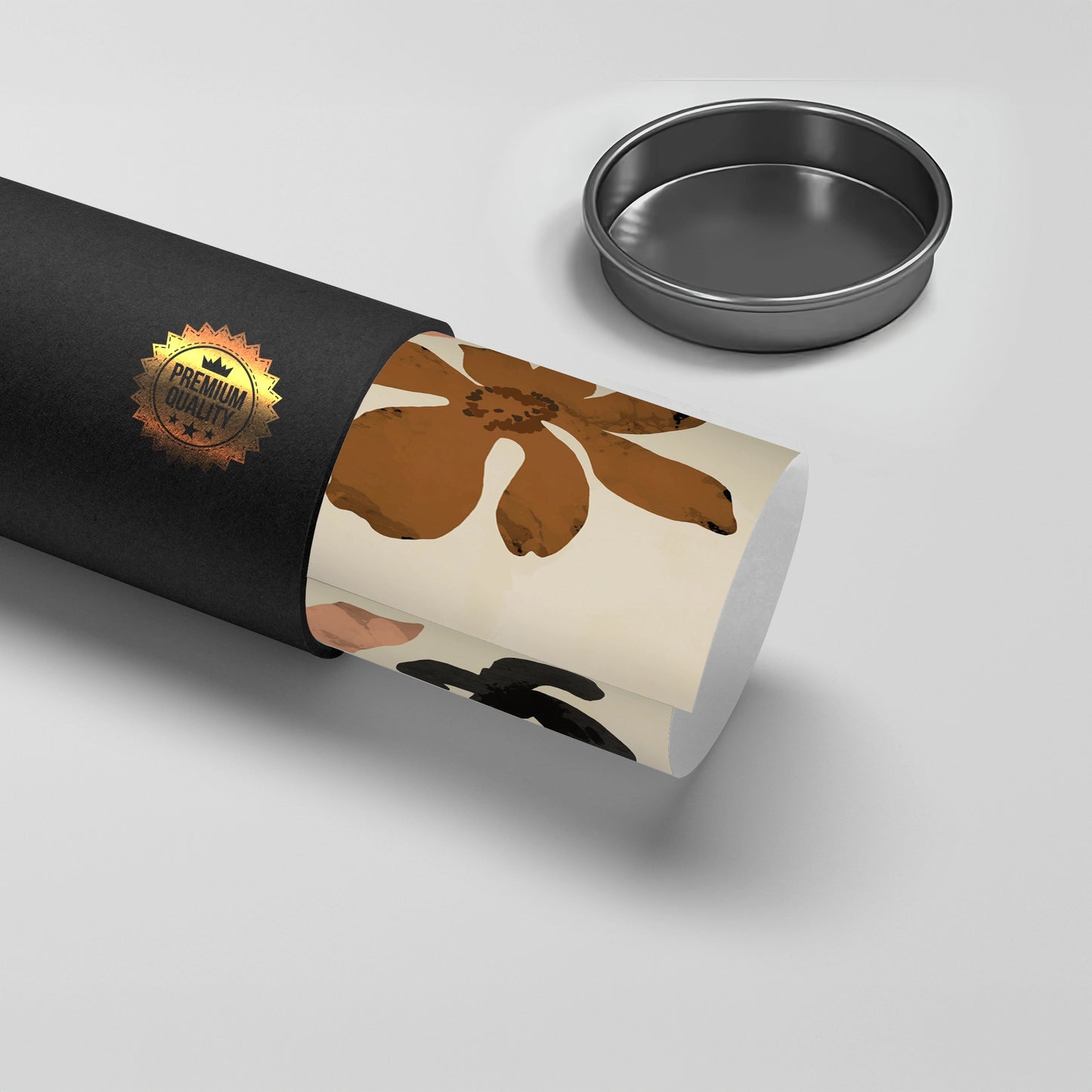 2Beige & Brown Abstract Flower - Poster
