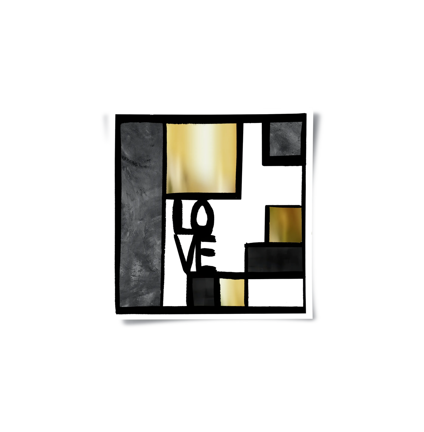 2Black Gold Geometric Love - Poster