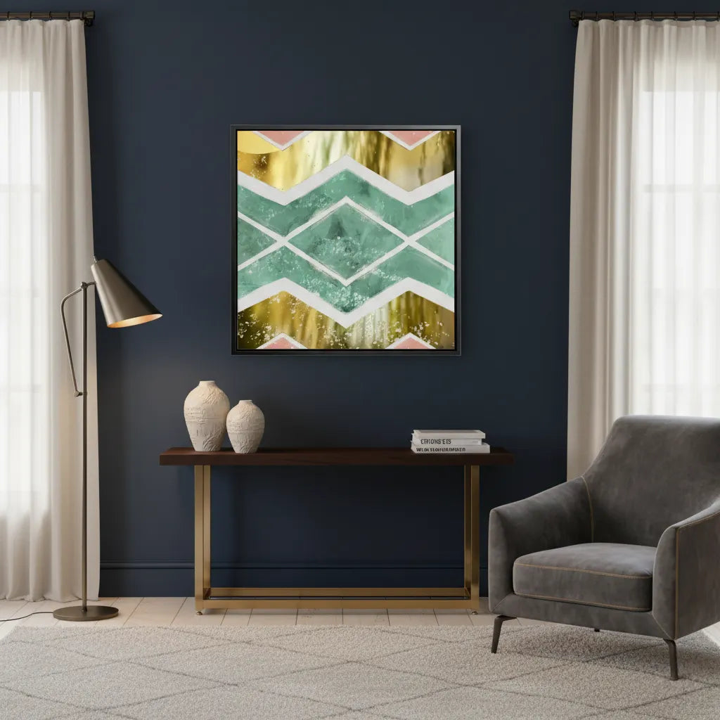 2Bohemian Gold Geometric - Canvas