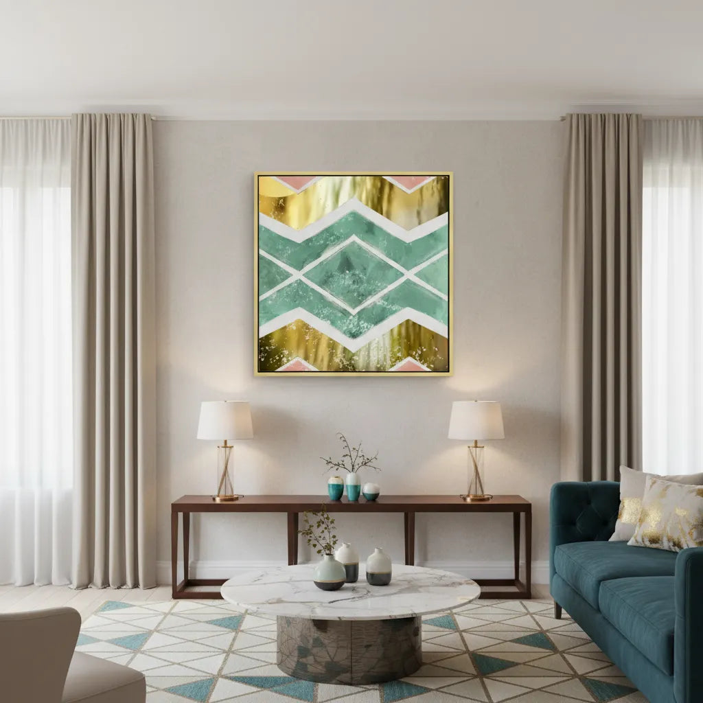 2Bohemian Gold Geometric - Canvas