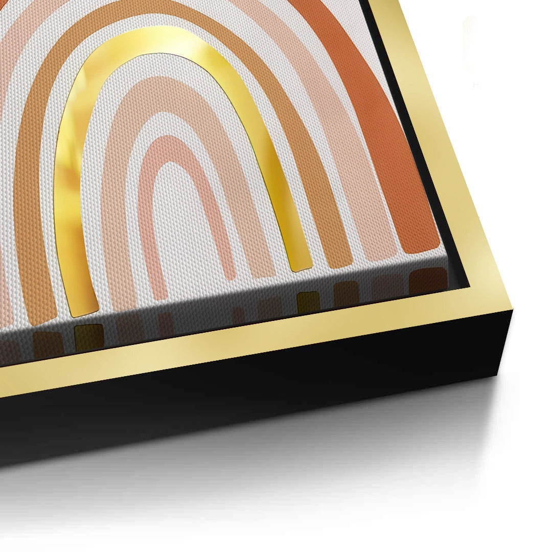 2Boho Rainbow Gold Arch - Canvas