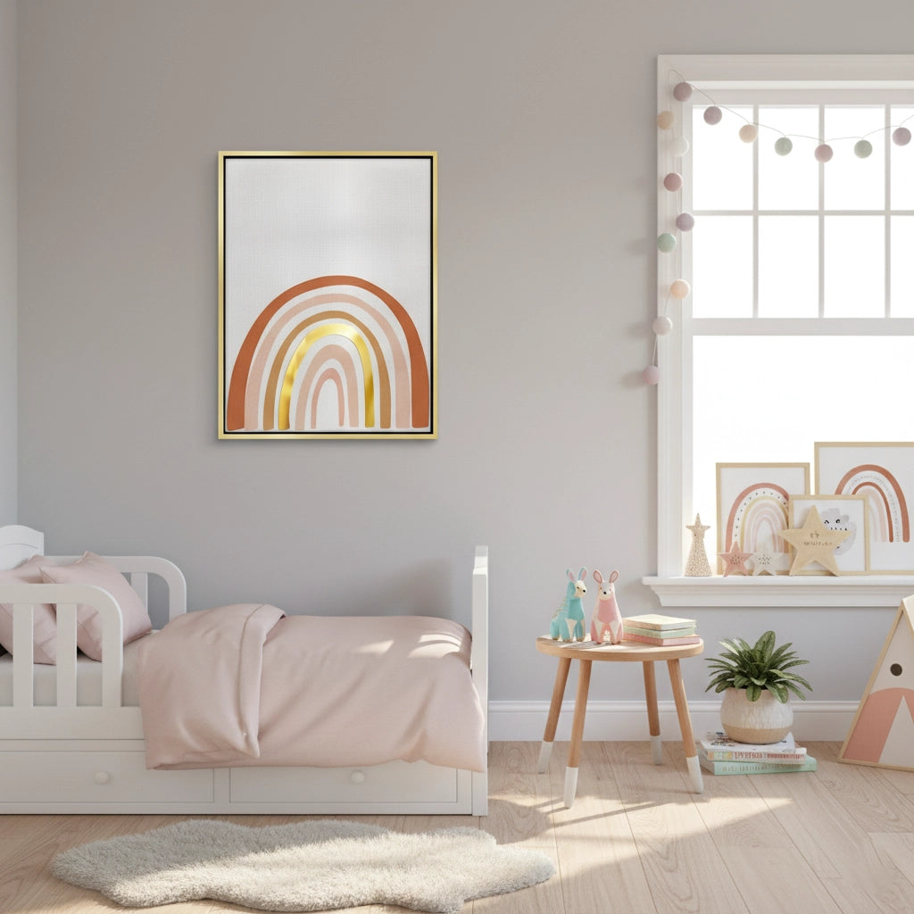 2Boho Rainbow Gold Arch - Canvas
