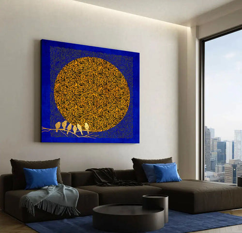 Moon and Flock - Canvas