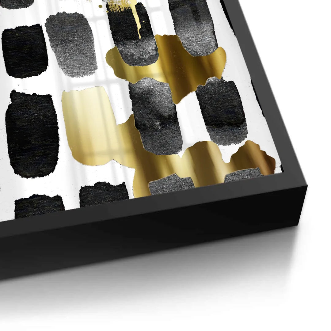 2Contemporary Black and Gold - Fine Art