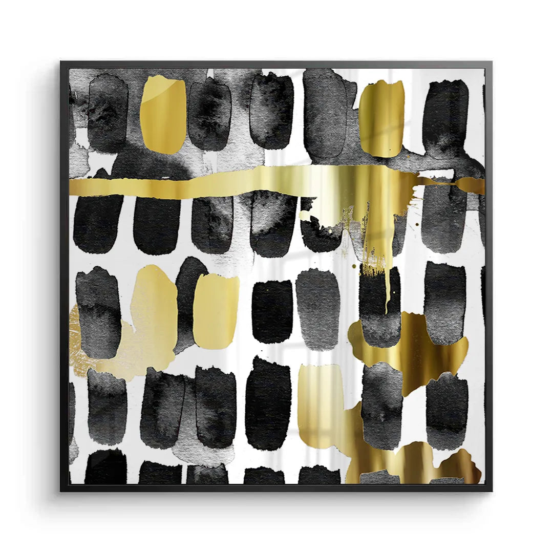 2Contemporary Black and Gold - Fine Art