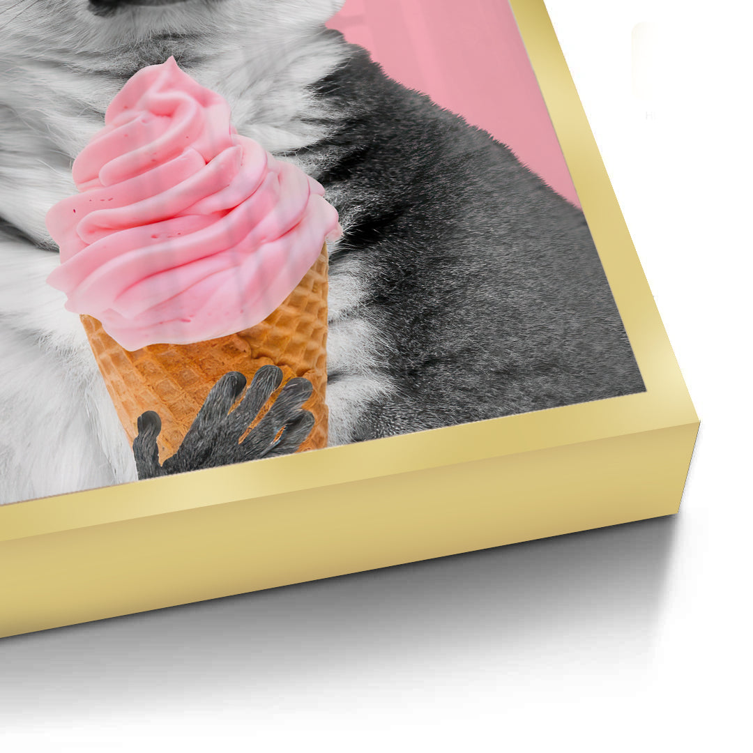 2Cool Lemur with Ice Cream - Fine Art