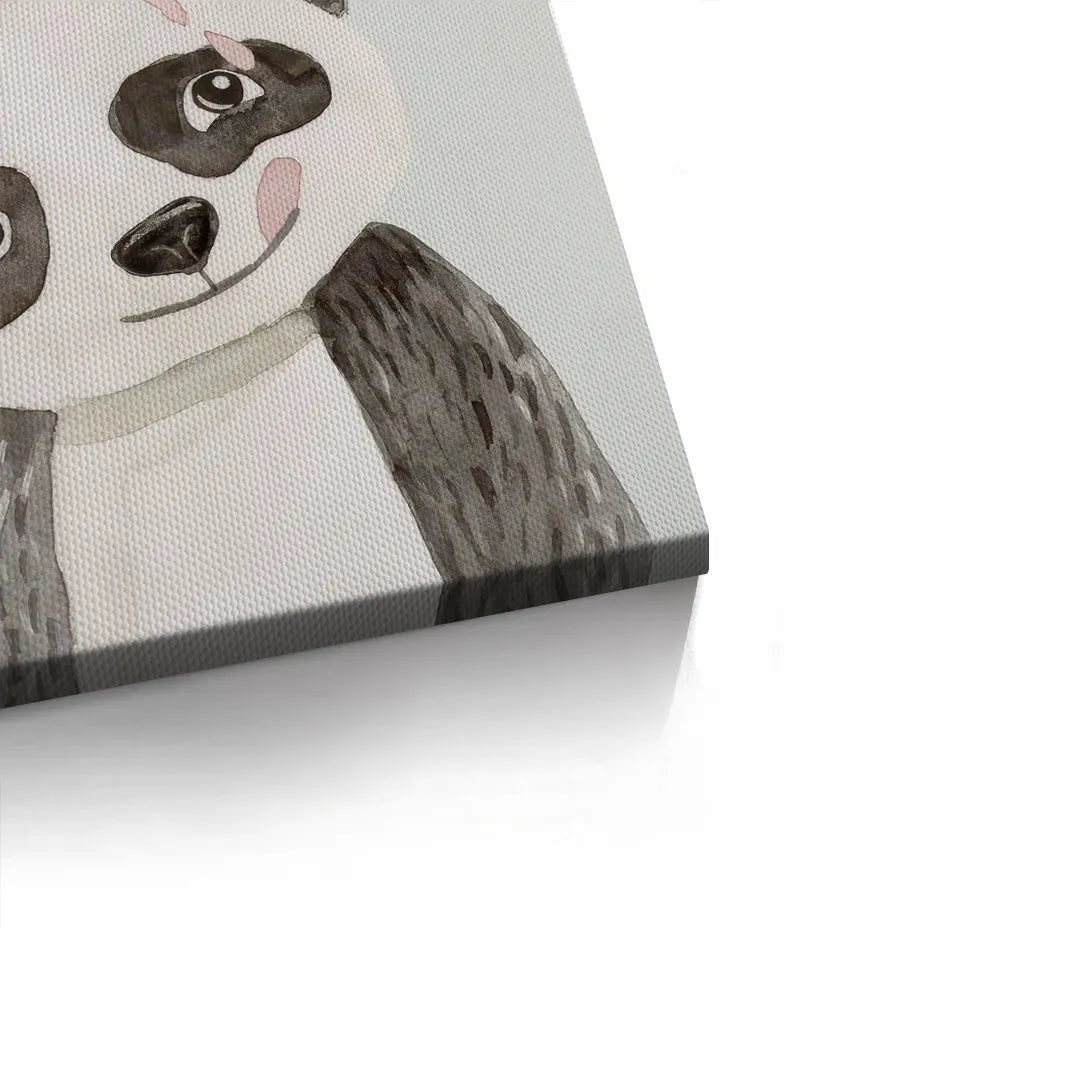 2Cute Panda with Gold Unicorn - Canvas