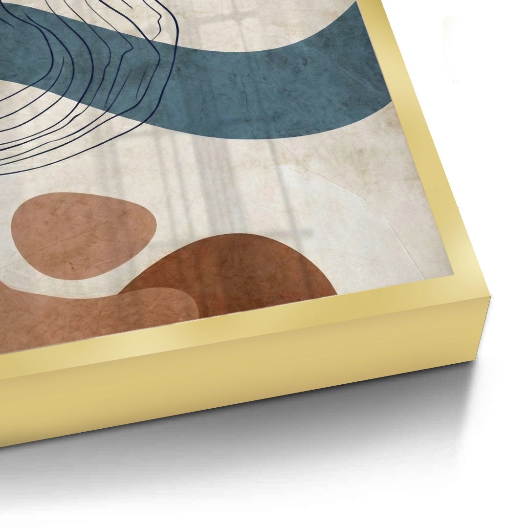 2Flowing Lines and Pebbled Shapes - Fine Art