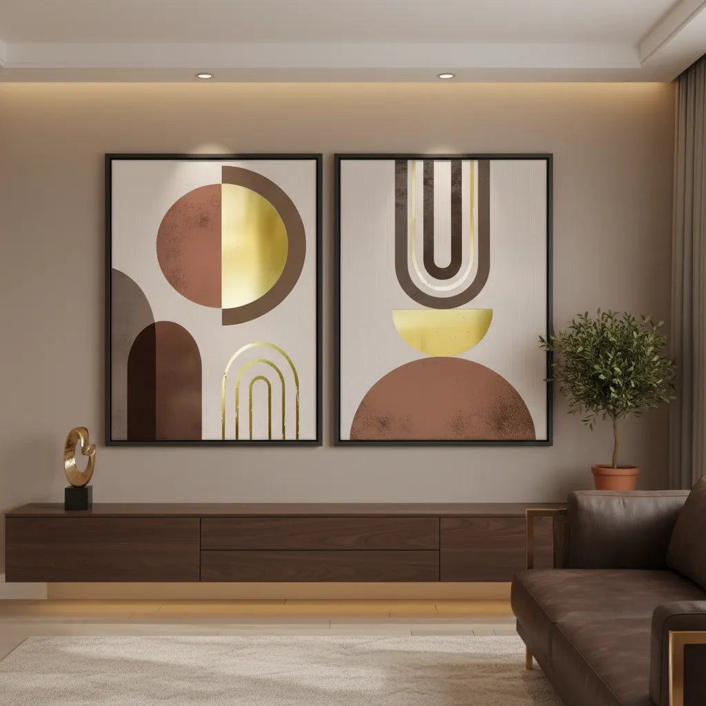 2Geometric Abstract Set 2 - Canvas