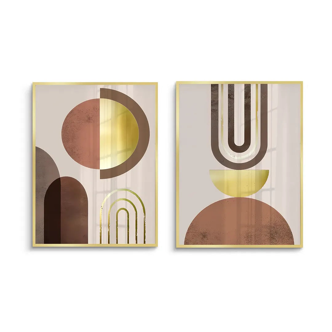2Geometric Abstract Set 2 - Fine Art