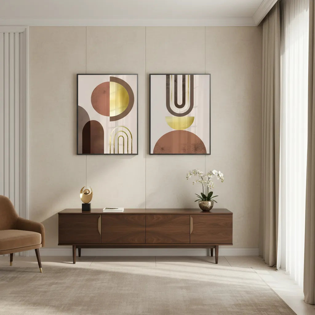 2Geometric Abstract Set 2 - Fine Art