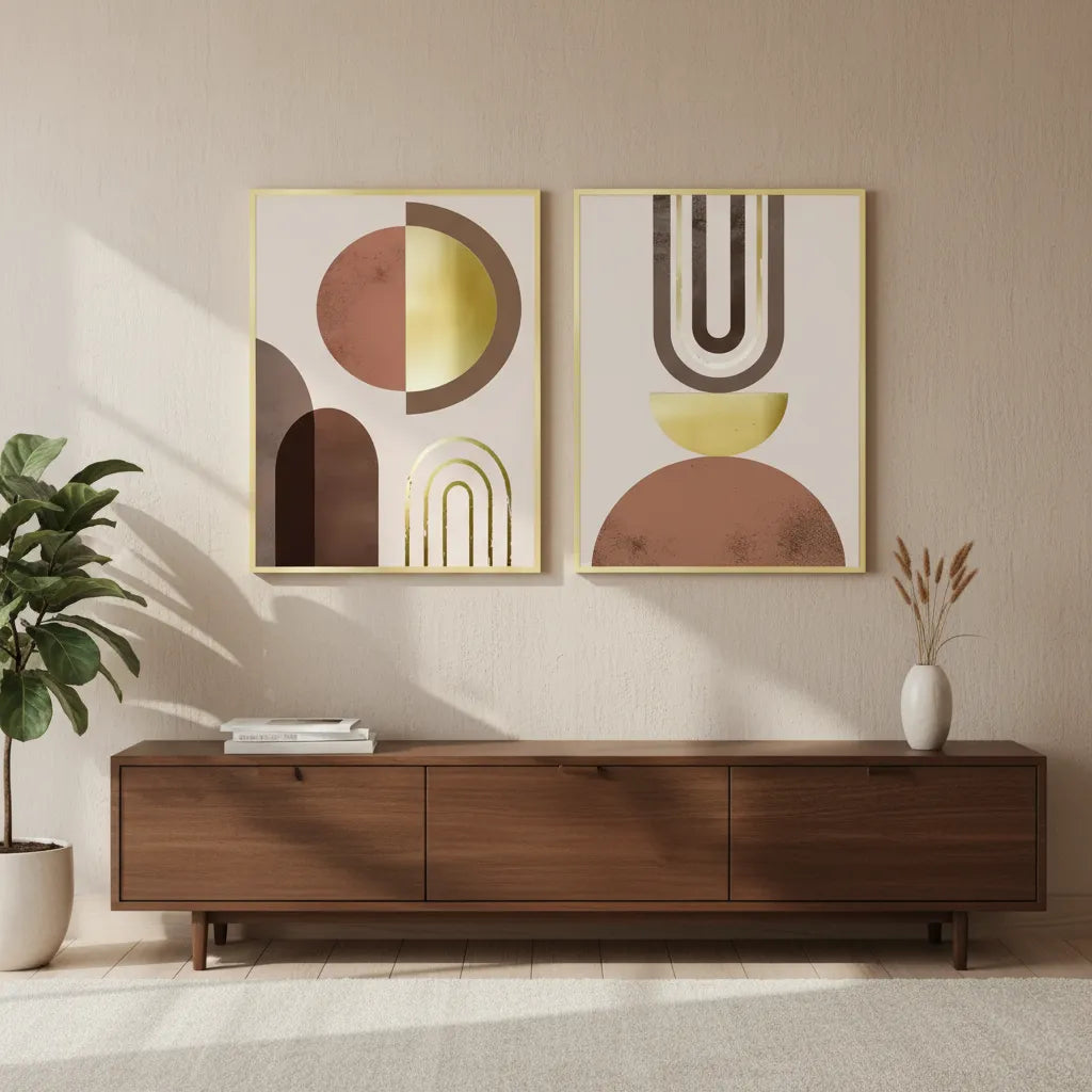 2Geometric Abstract Set 2 - Fine Art