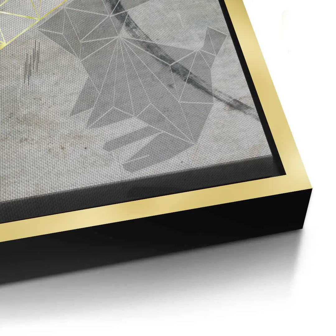 2Geometric Gold Rabbit - Canvas