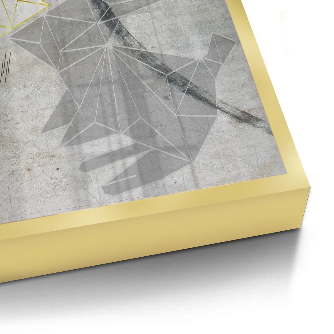 2Geometric Gold Rabbit - Fine Art