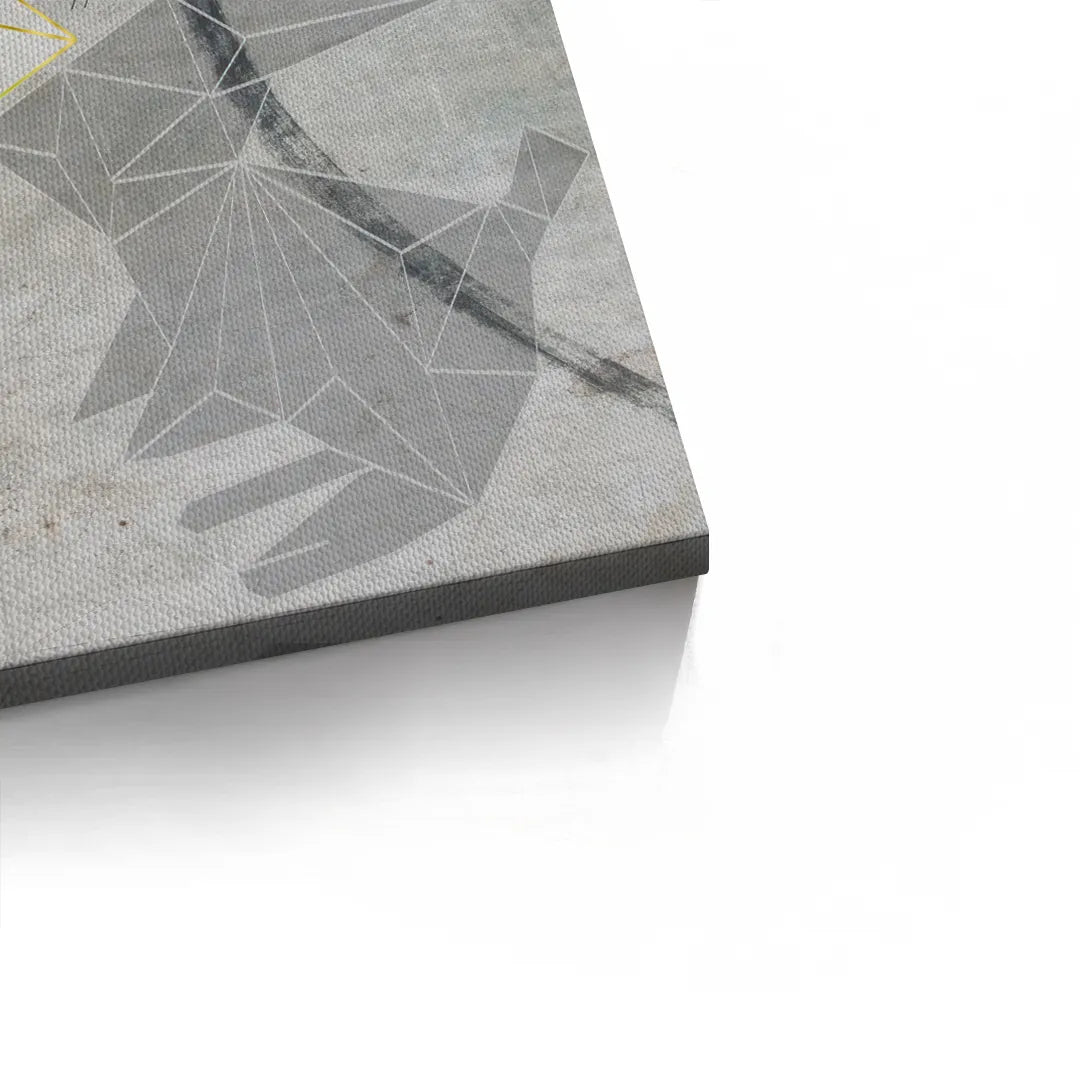 2Geometric Gold Rabbit - Canvas