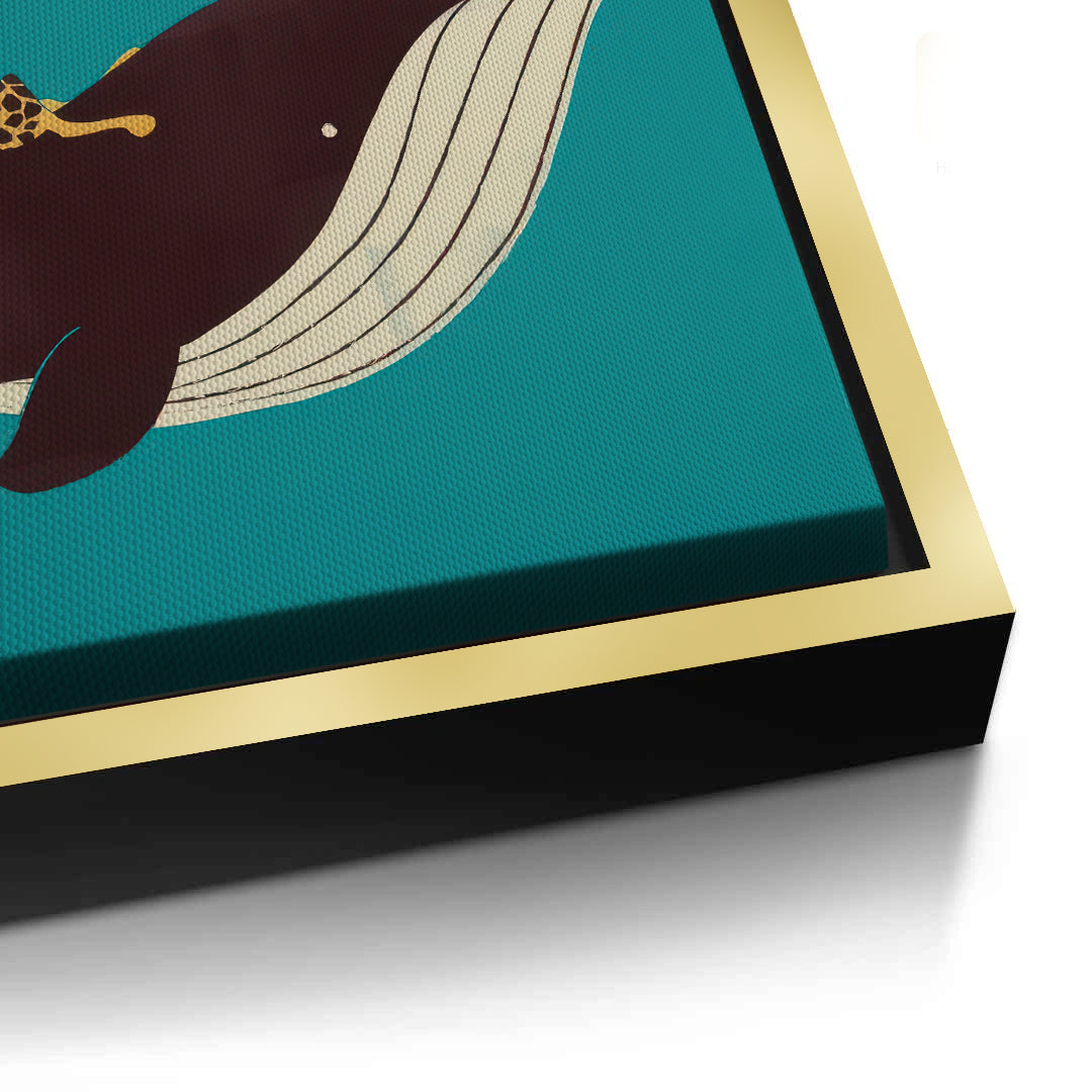 2Giraffe Riding Whale - Canvas