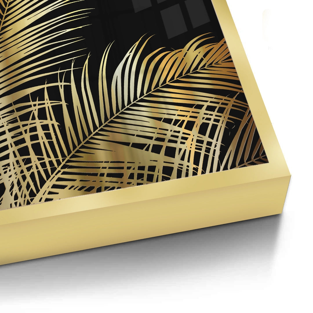 2Gold Palm Leaf - Fine Art - Jasmineart.ae