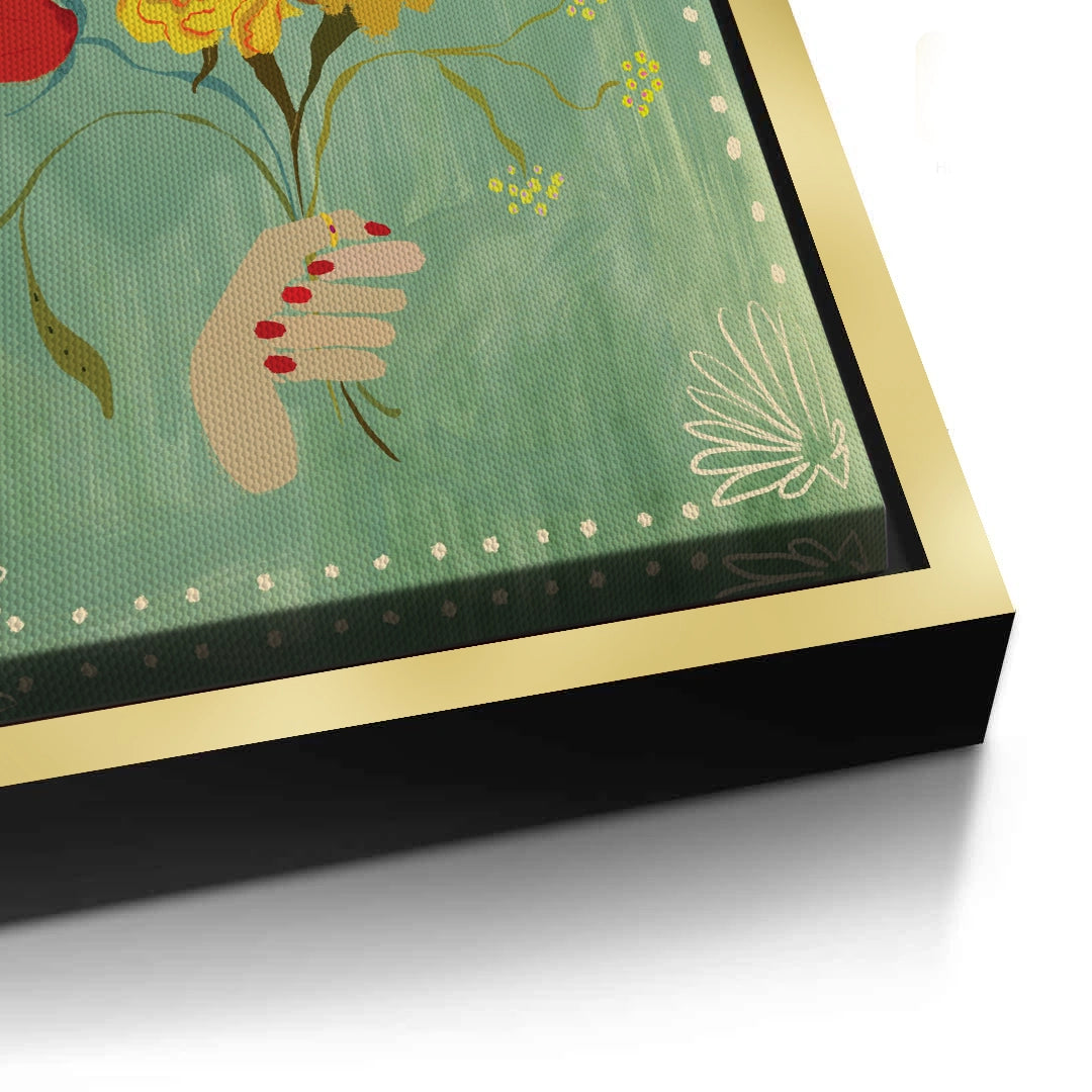 2Hand Holding Wildflower Bouquet - Canvas