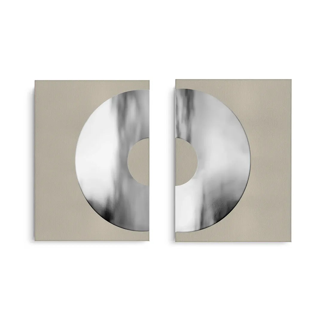 2Metallic Split Circle Set of 2 - Canvas