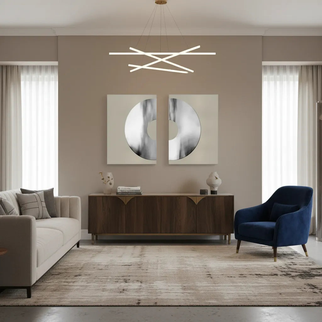 2Metallic Split Circle Set of 2 - Canvas