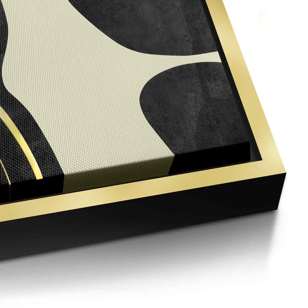 2Minimalist Black and Gold Set of 2 - Canvas