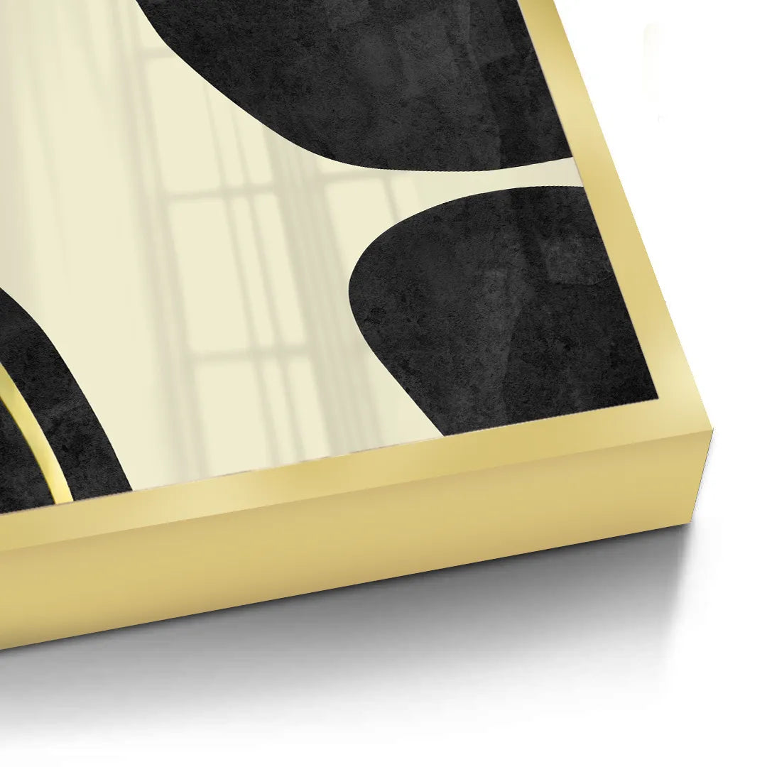 2Minimalist Black and Gold Set of 2 - Fine Art