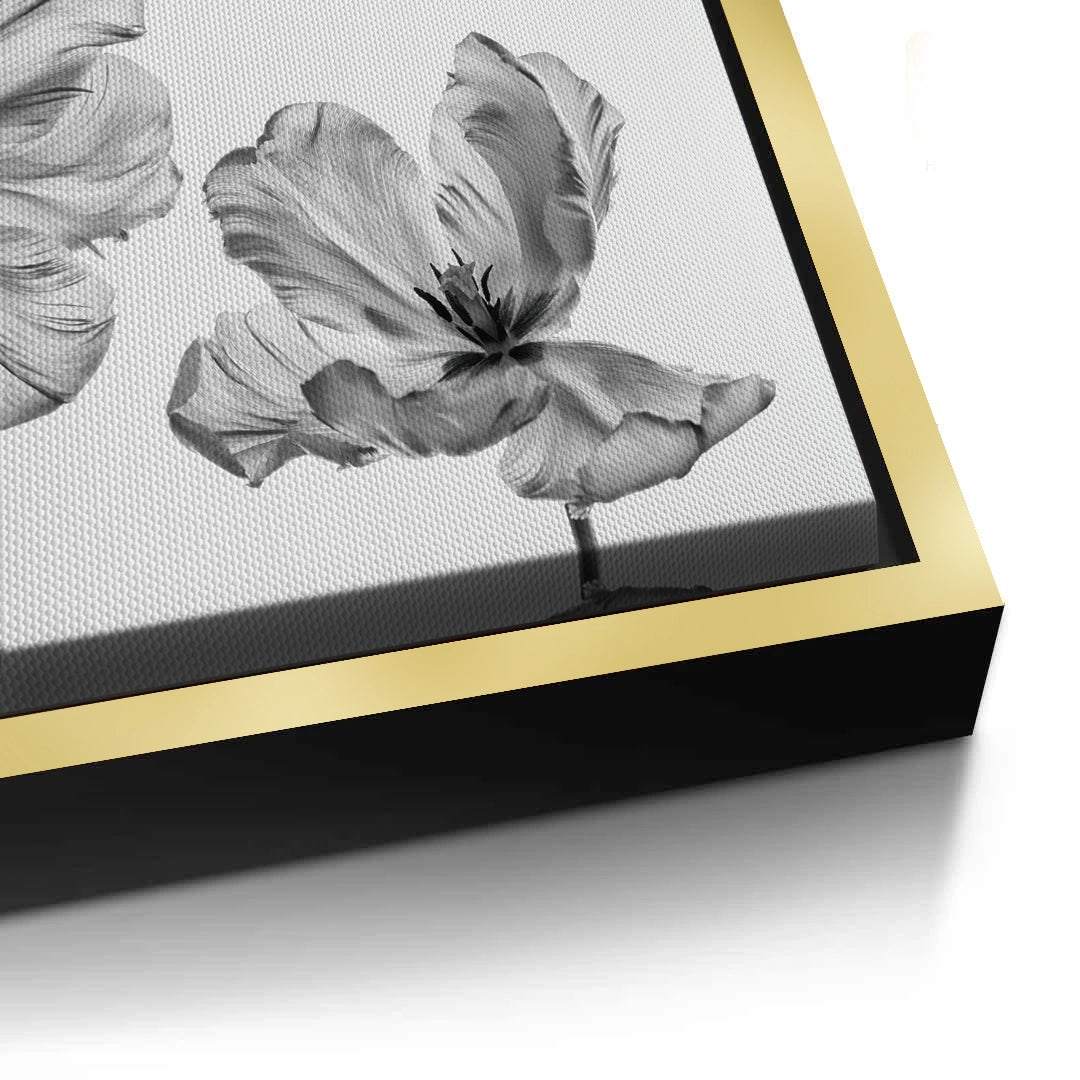 2Minimalist Black and White Tulip - Canvas