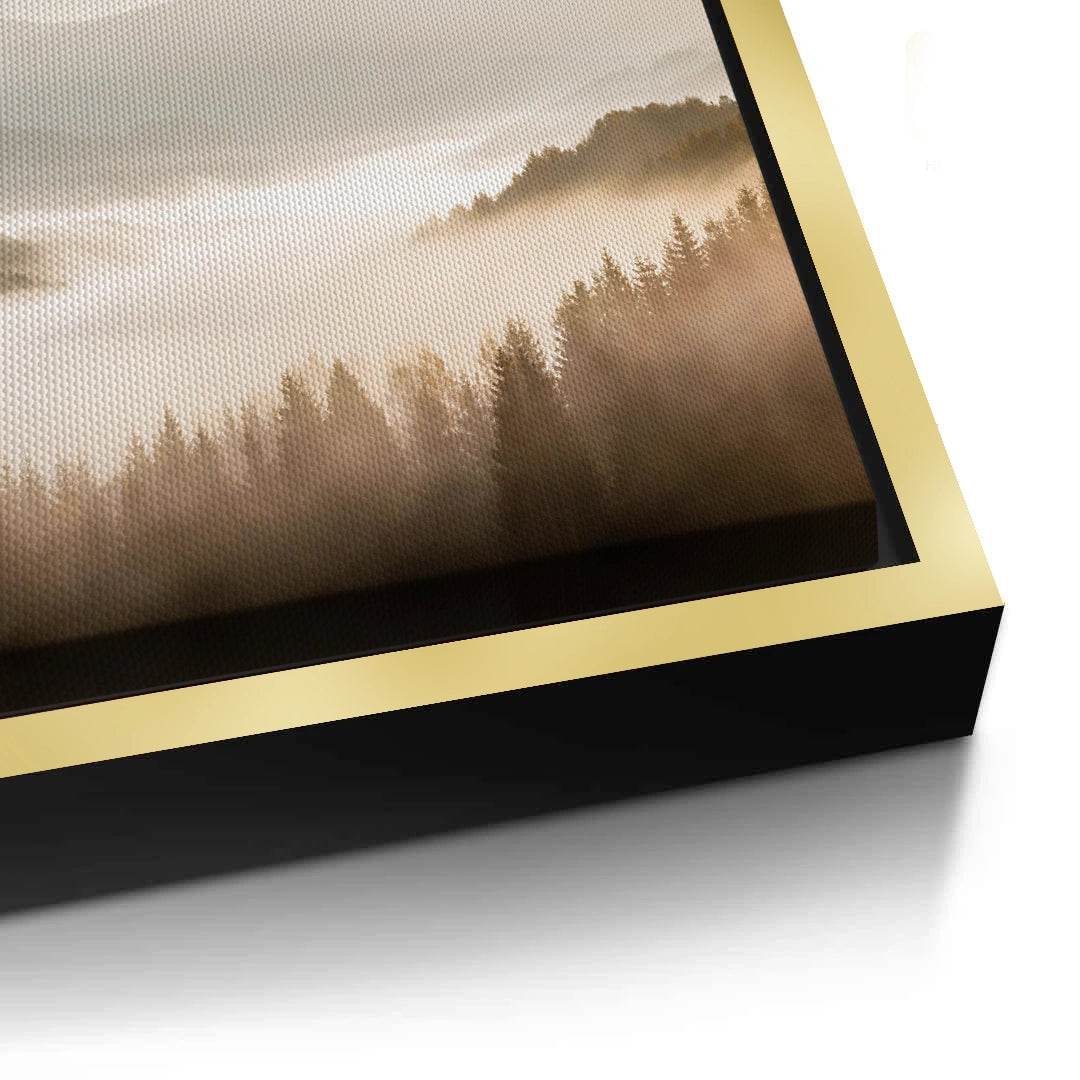 2Minimalist Foggy Pine Landscape - Canvas