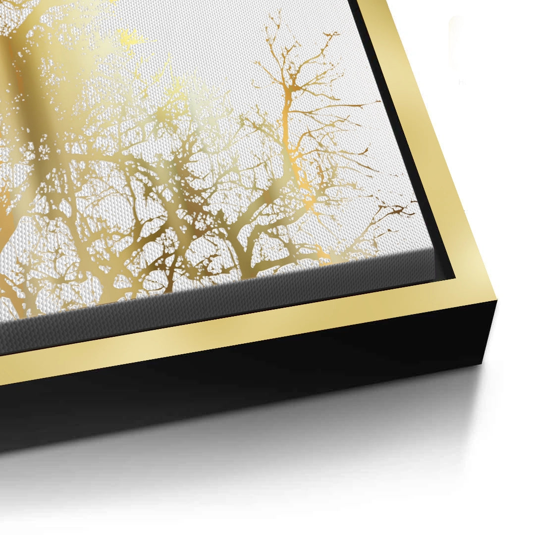 2Minimalist Gold Tree - Canvas