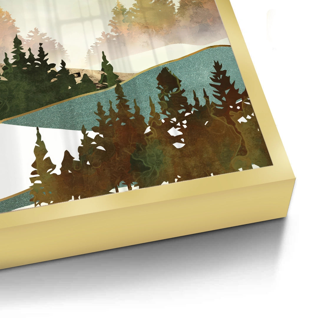 2Misty Forest and Gold Sun - Fine Art