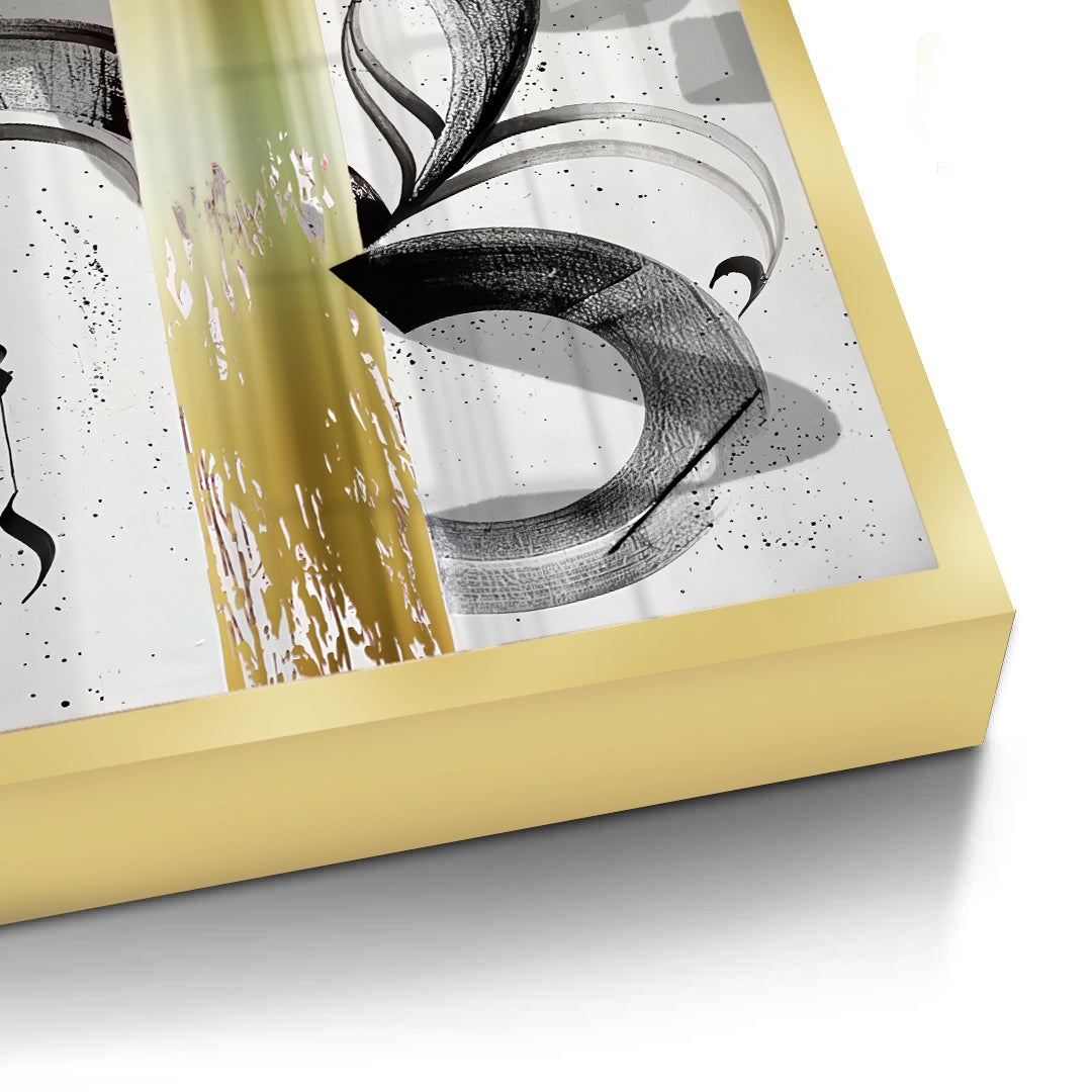2Modern Black & Gold Calligraphy - Fine Art
