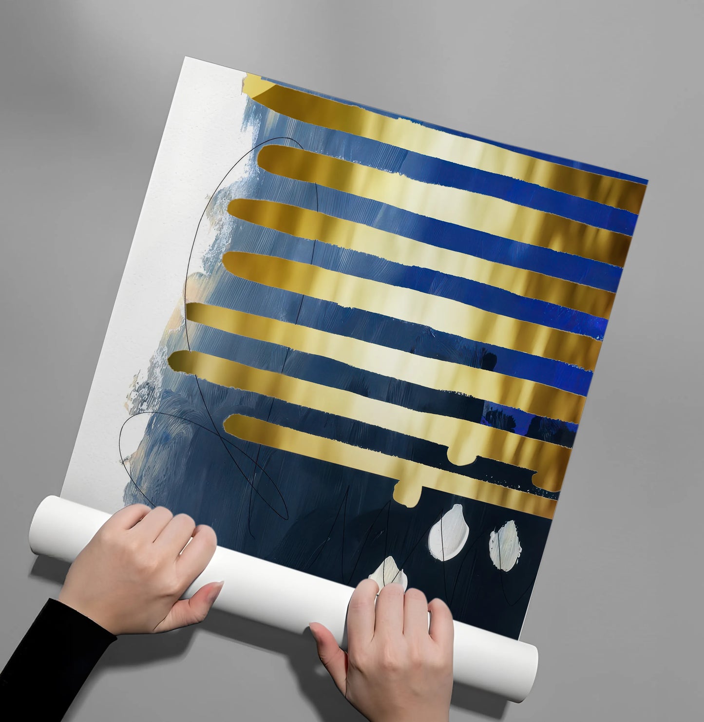 2Modern Blue Gold Foil - Poster