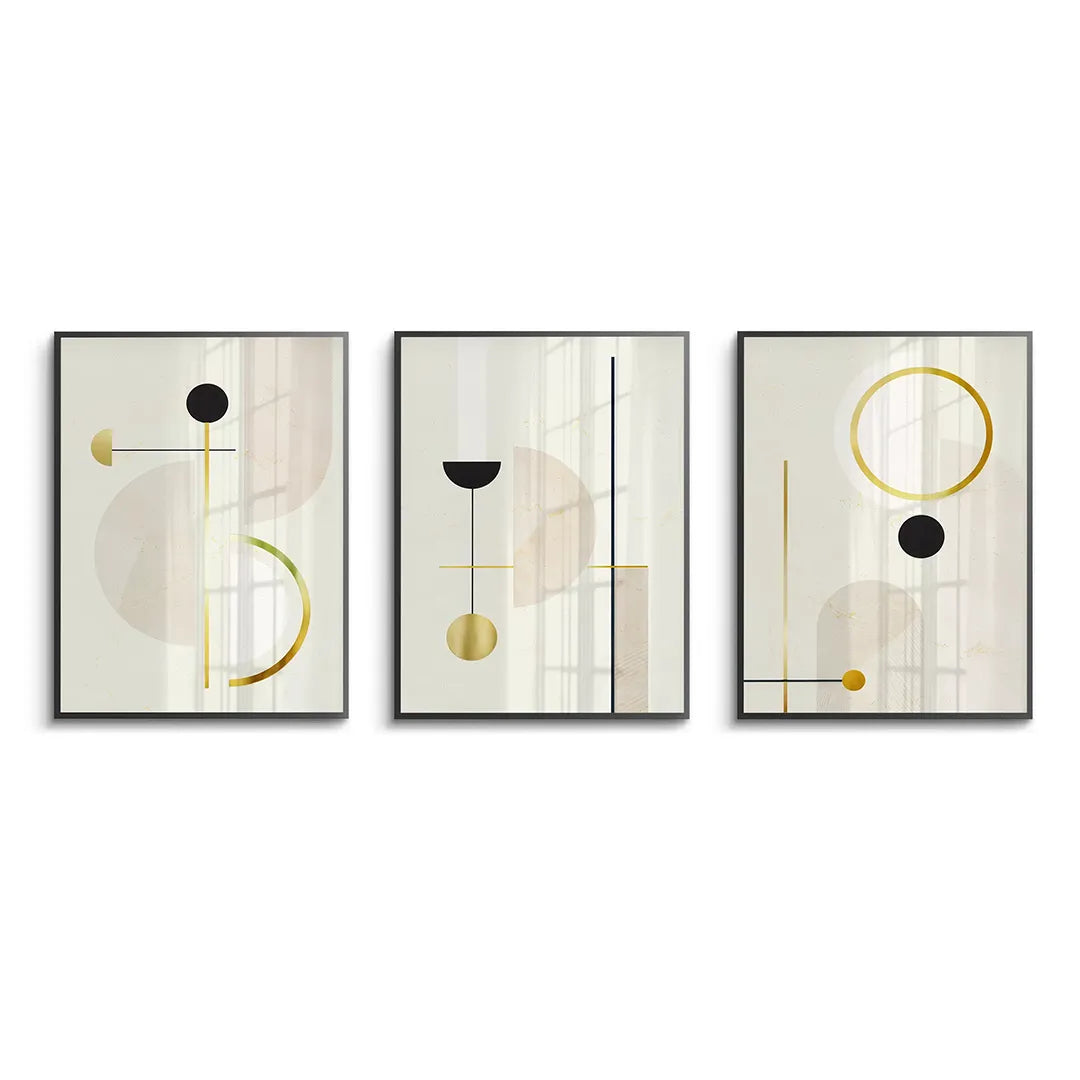 2Modern Geometric Set of 3 - Fine Art