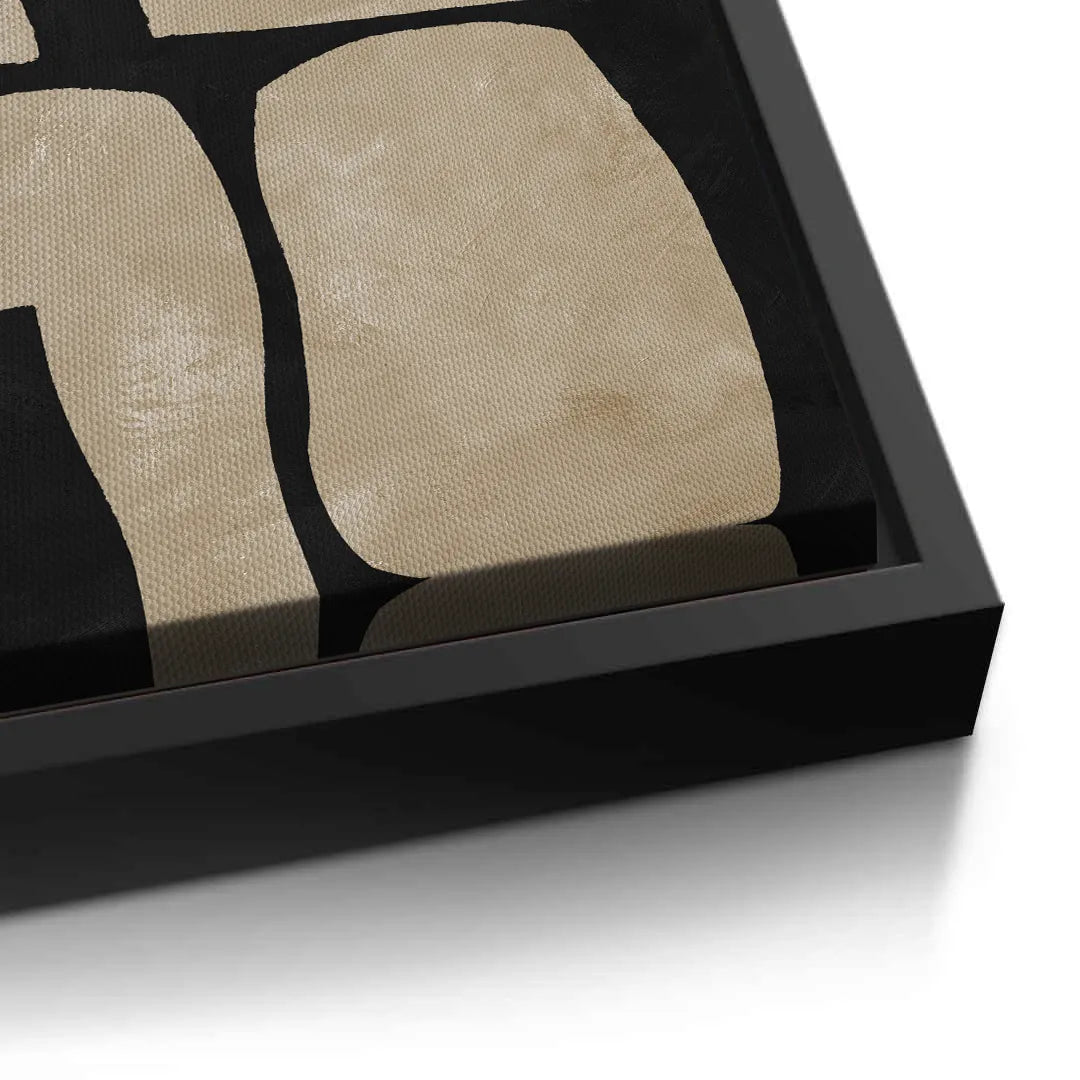 2Modern Tan Geometric  - Canvas