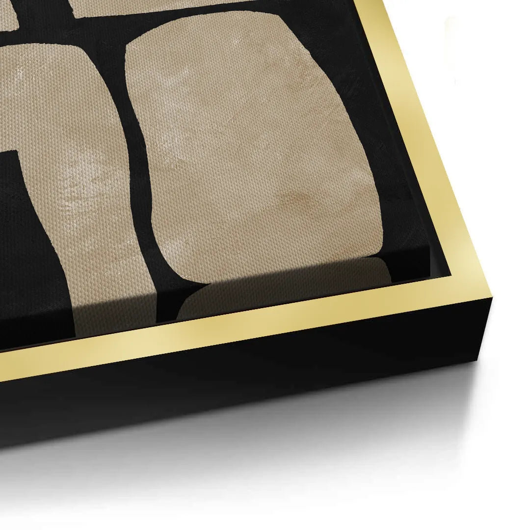 2Modern Tan Geometric  - Canvas