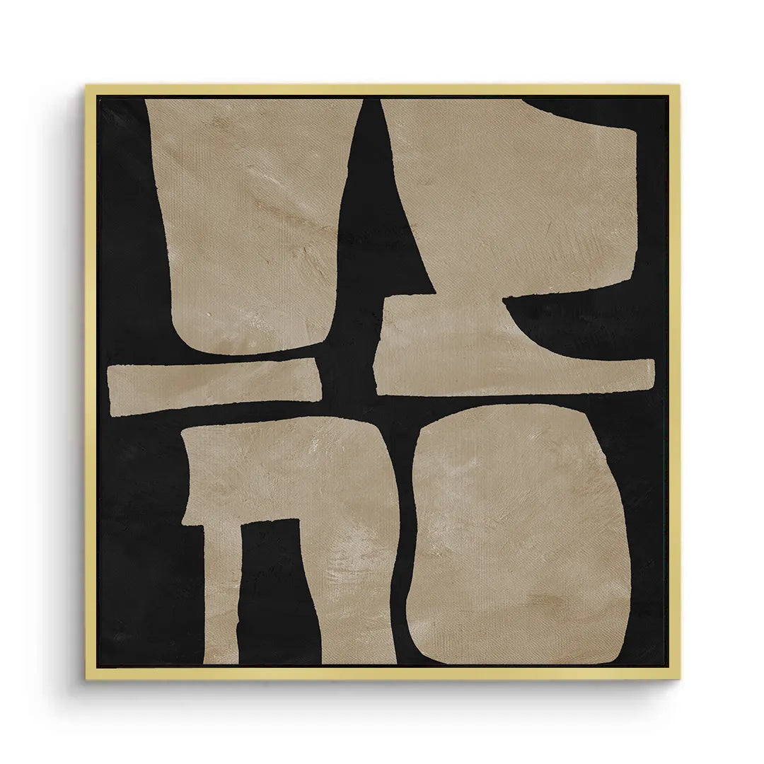 2Modern Tan Geometric  - Canvas