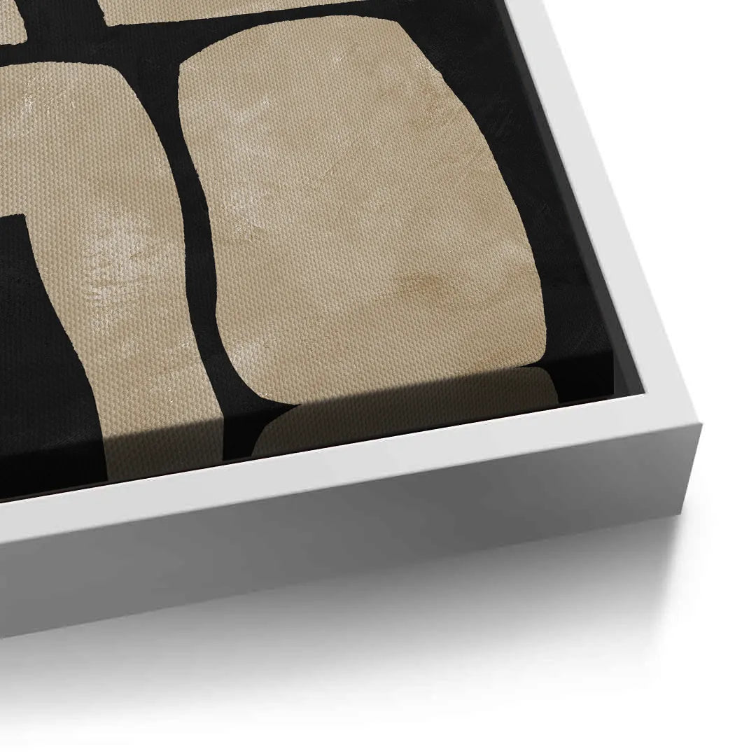 2Modern Tan Geometric  - Canvas