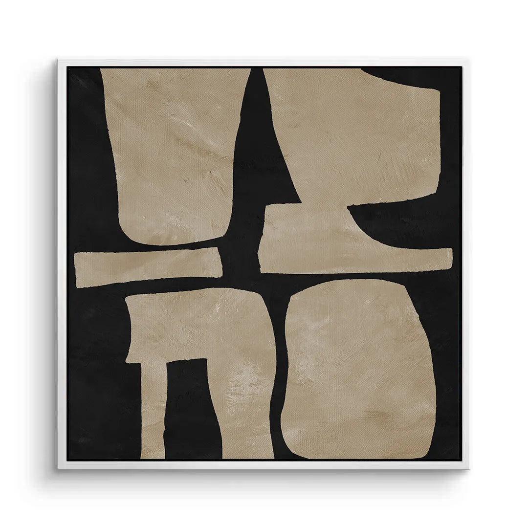 2Modern Tan Geometric  - Canvas