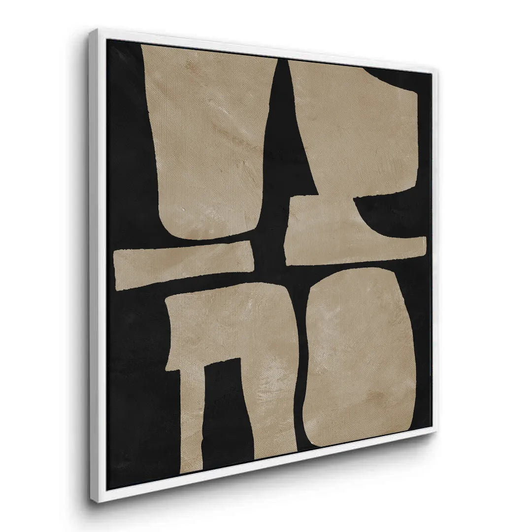 2Modern Tan Geometric  - Canvas